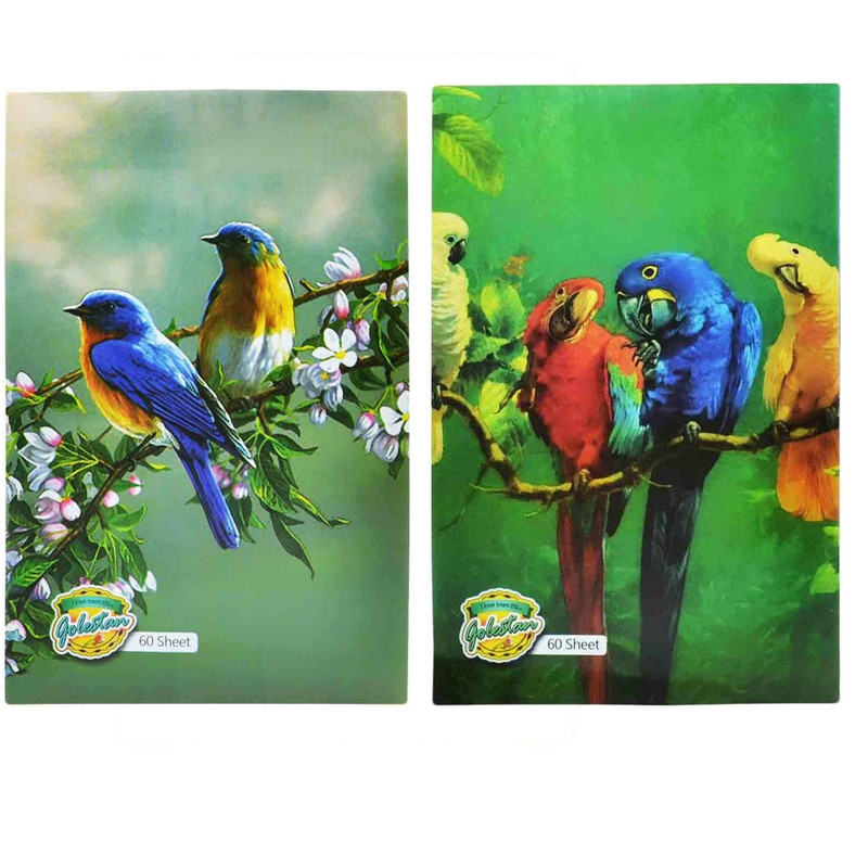 مداد آریا مدل پرندگان به همراه دفتر و پاک کن مجموعه 5 عددی