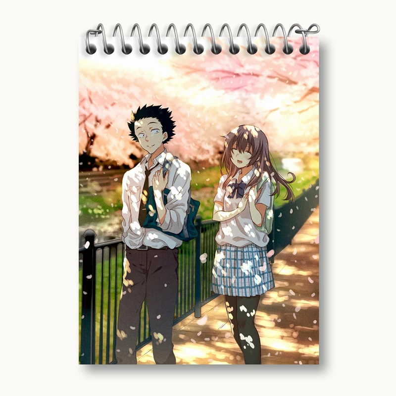 دفتر یادداشت 50 برگ خندالو مدل شوکو نیشیمیا و شویا ایشیدا انیمه سایلنت ویس A Silent Voice کد 15800