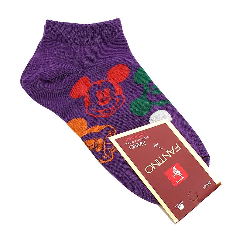 جوراب دخترانه مدل میکی موس کد JB146-PR