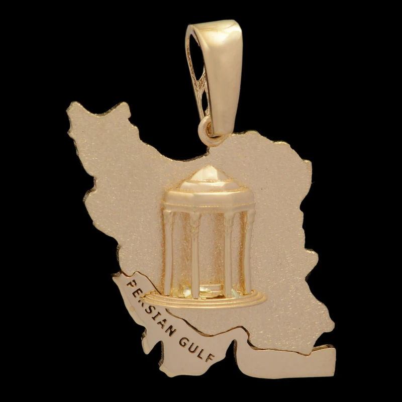 آویز گردنبند طلا 18 عیار زنانه طلای مستجابی طرح ایران حافظیه کد T2428