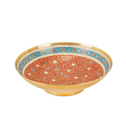 ظرف شکلات خوری میناکاری برنجی هندی کد5590