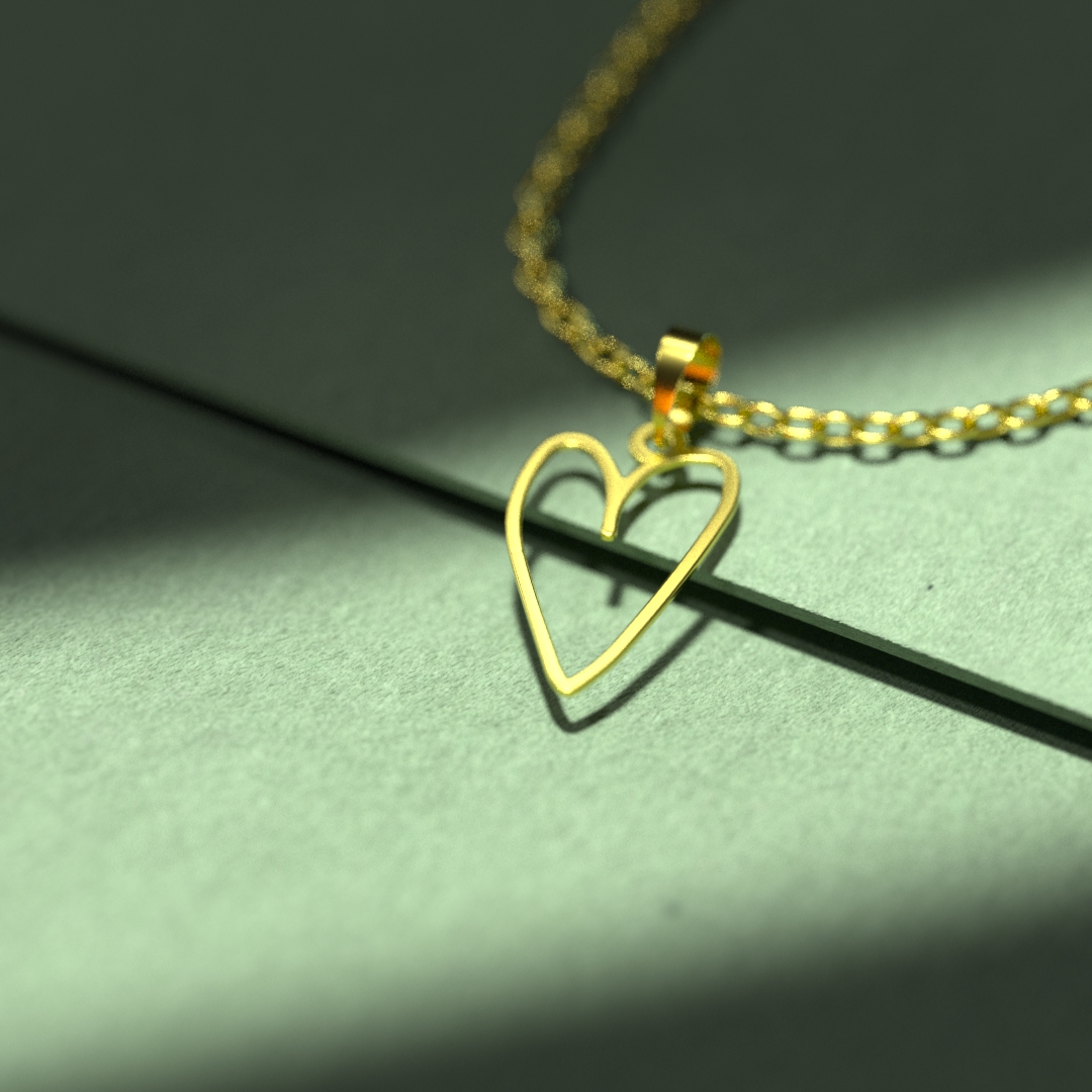 گردنبند طلا 18 عیار زنانه مدوپد مدل قلب کد E3-1-1191