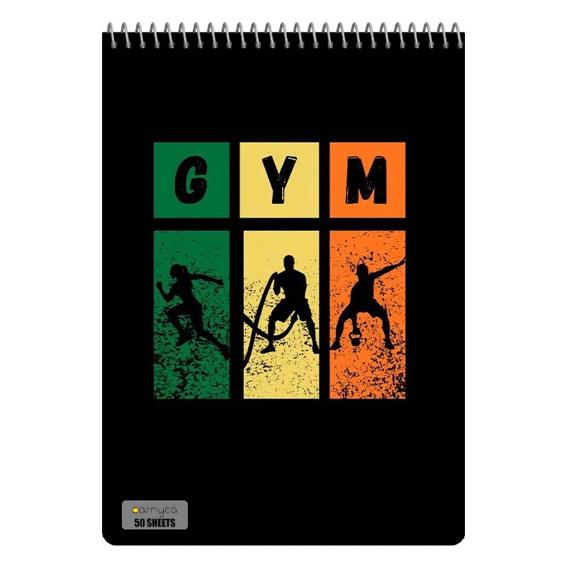 دفتر نقاشی 50 برگ سیمی کارنیکا طرح باشگاه Gym کد 20265