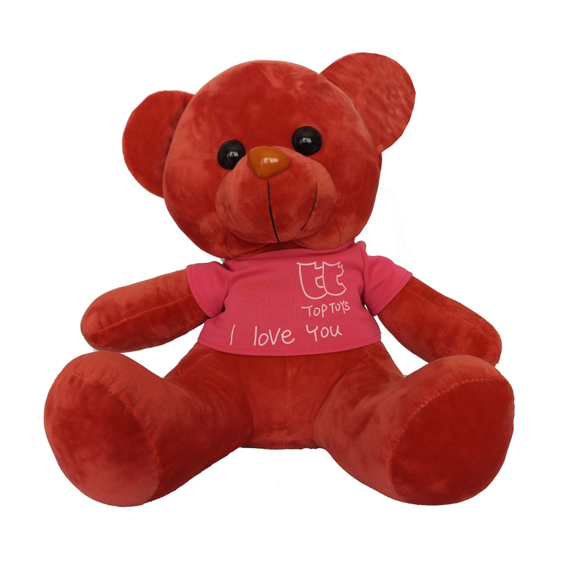 عروسک تاپ تویز مدل خرس I love you ارتفاع 40 سانتی‌متر