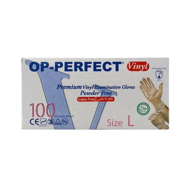 دستکش وینیل اوپی پرفکت مدل 012 سایز لارژ بسته 12 عددی