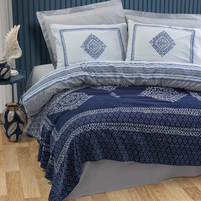 سرویس روتختی کاتن باکس مدل Pamuk Hardy Gri تک نفره 4 تکه