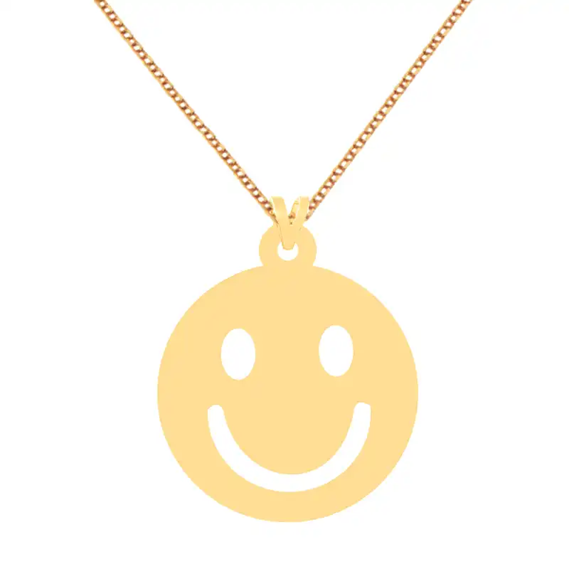 گردنبند طلا 18 عیار زنانه کرابو طرح ایموجی لبخند مدل Kr70418