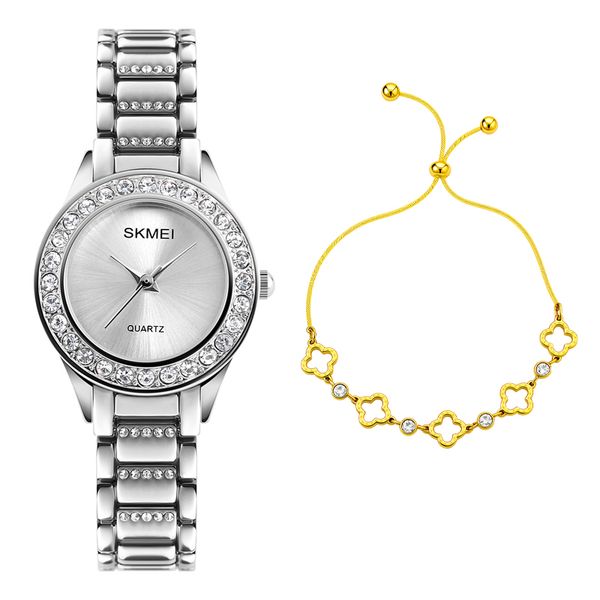 ساعت مچی عقربهای کوارتز زنانه اسکمی مدل 1262SI به همراه دستبند