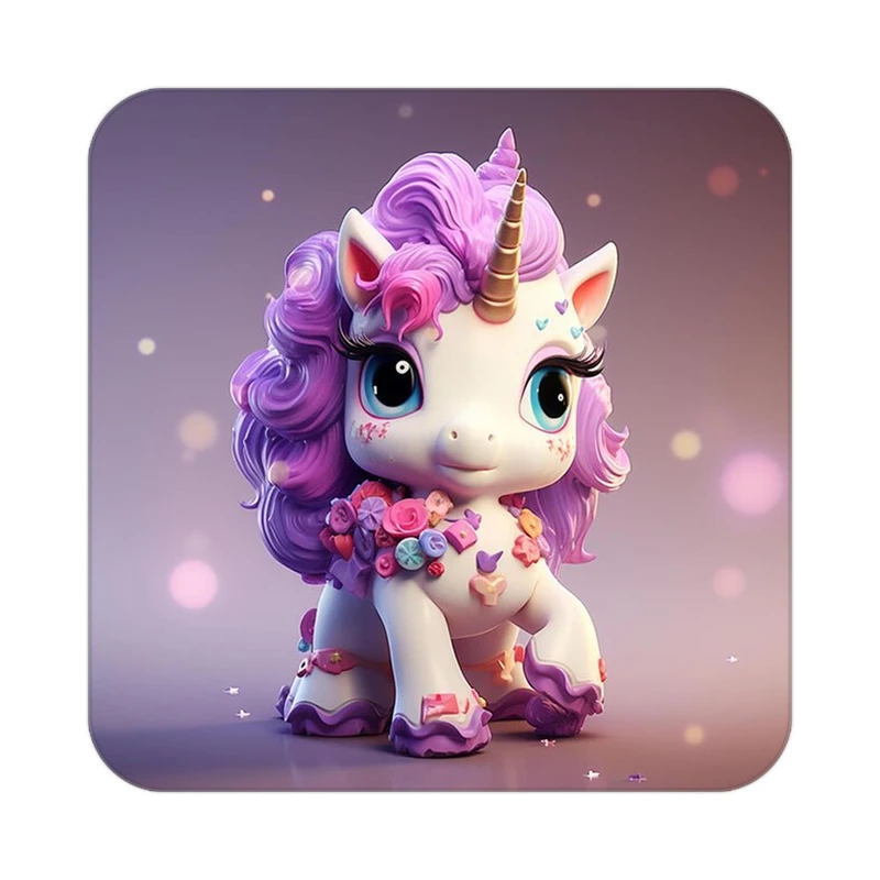 زیر لیوانی کاکتی طرح اسب تک شاخ و یونیکورن مدل mp32208