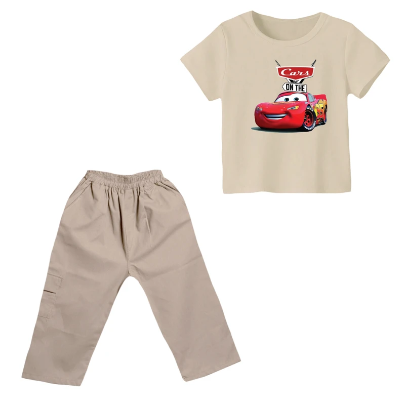 ست تی شرت و شلوارک پسرانه مدل ماشین ها کد ۷