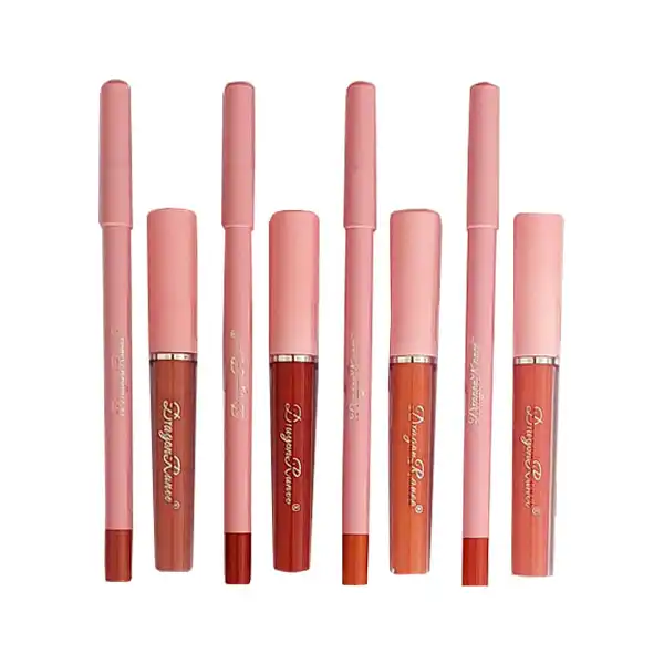 رژ لب مایع و مداد لب دراگون رانی مدل D6014 بسته 8 عددی