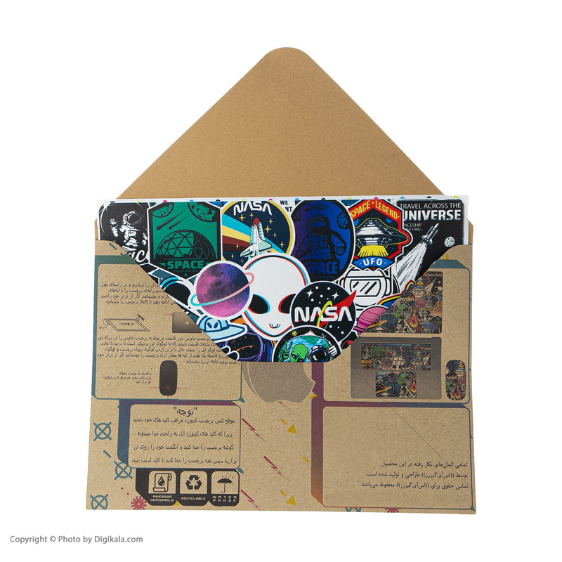 برچسب تزئینی اس ای گییرز مدل Space Sticker Bomb مناسب برای مک بوک پرو 16 اینچی به همراه برچسب کیبورد و ماوس