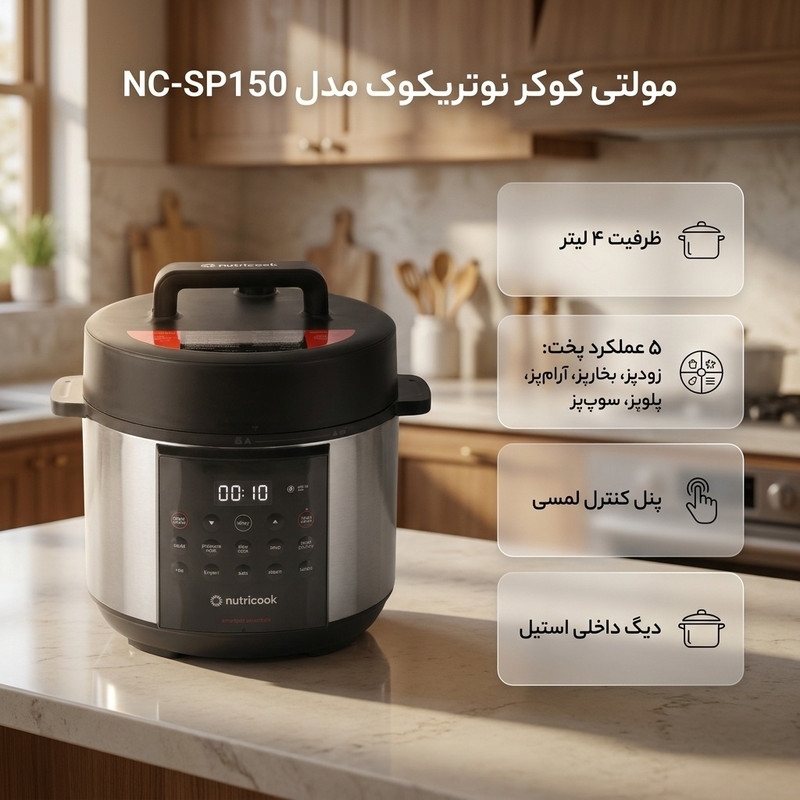 خرید و قیمت مولتی کوکر 4 لیتری نوتریکوک مدل NC-SP150