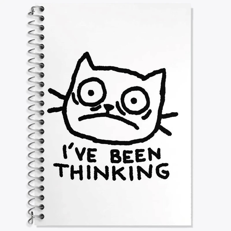 دفتر زبان 50 برگ خندالو مدل سه خط طرح گربه نگران کد 29287