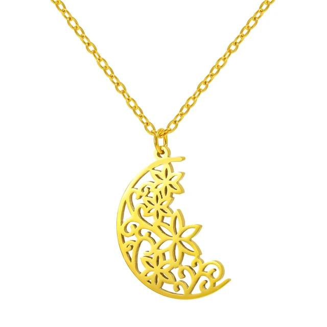 گردنبند طلا 18 عیار زنانه  آرا مدل گل ستاره ای