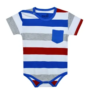 بادی آستین کوتاه نوزادی بی بی وان مدل راه پهن