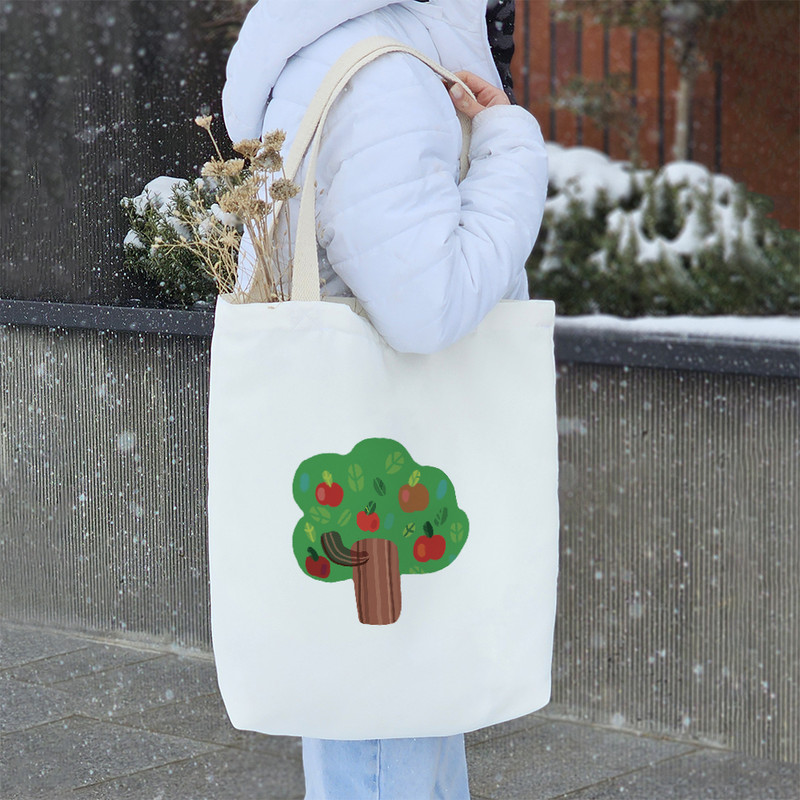 ساک خرید خندالو مدل درخت سیب کد H1717