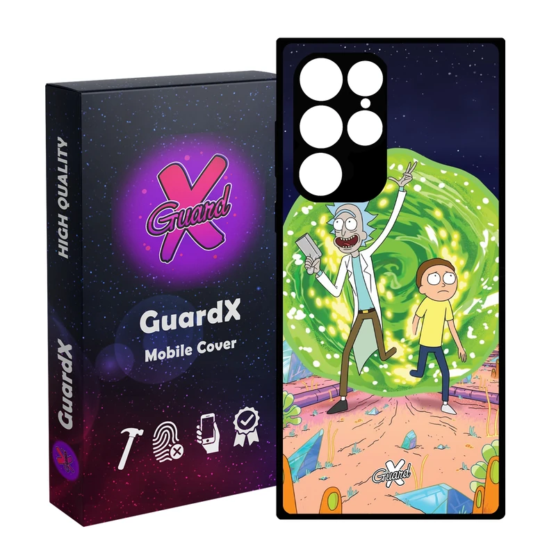 کاور گارد ایکس طرح Rick and Morty مدل Glass10190 مناسب برای گوشی موبایل سامسونگ Galaxy S23 Ultra