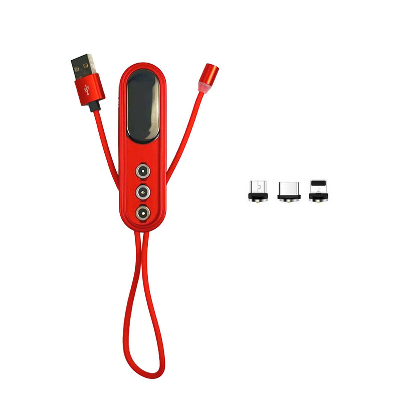 کابل تبدیل مغناطیسی USB به MicroUSB/USB-C/لایتنینگ مدل 3in1 طول 0.3 متر