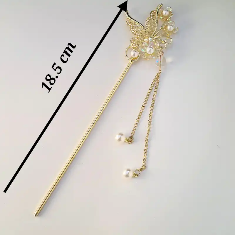 گیره مو زنانه مدل کانزاشی ژاپنی پروانه آویزدار کد brg 4205