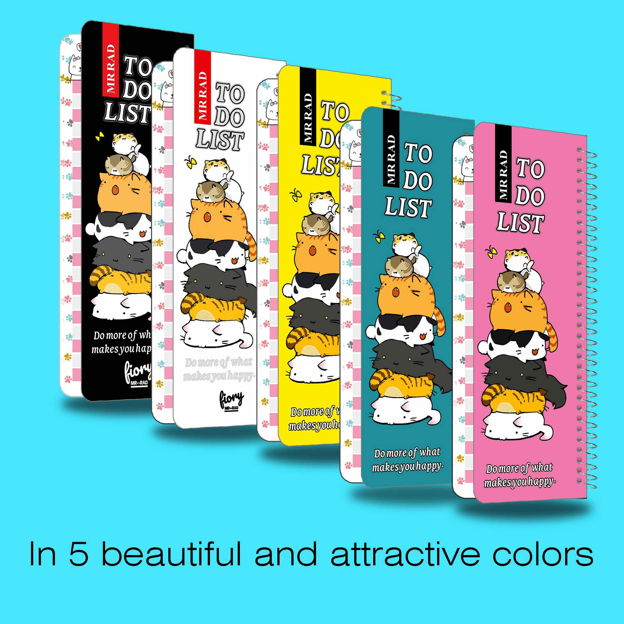 دفترچه یادداشت مستر راد مدل to do list طرح گربه فانتزی کد cat kawaii 1545