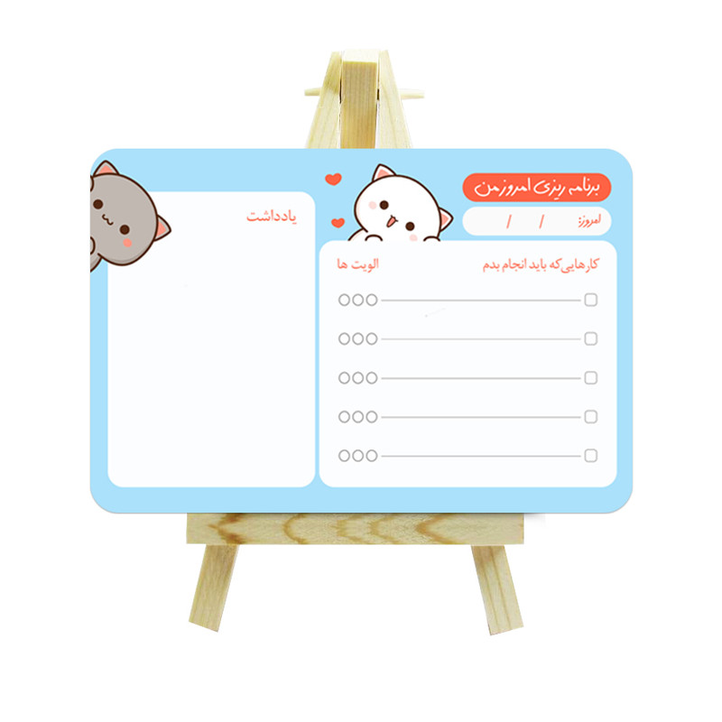 تخته وایت برد جیک جیک مدل w02 سایز 10×15 سانتی متر به همراه پایه و ماژیک