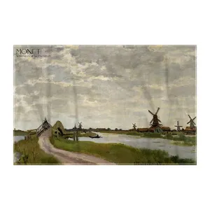 کاغذ کادو ترمه طراحان ایده مدل آسیاب های بادی نزدیک زاندام از مونه کد art0188 سایز 57x37 سانتی متر