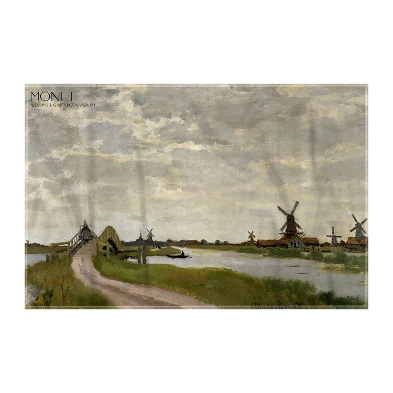 کاغذ کادو ترمه طراحان ایده مدل آسیاب های بادی نزدیک زاندام از مونه کد art0188 سایز 57x37 سانتی متر