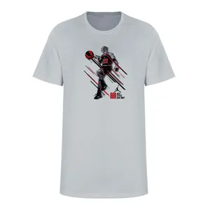 تی شرت آستین کوتاه زنانه مدل BASKETBALL کد L265 رنگ طوسی