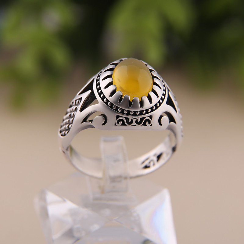 انگشتر نقره مردانه مدل عقیق کد MR0051