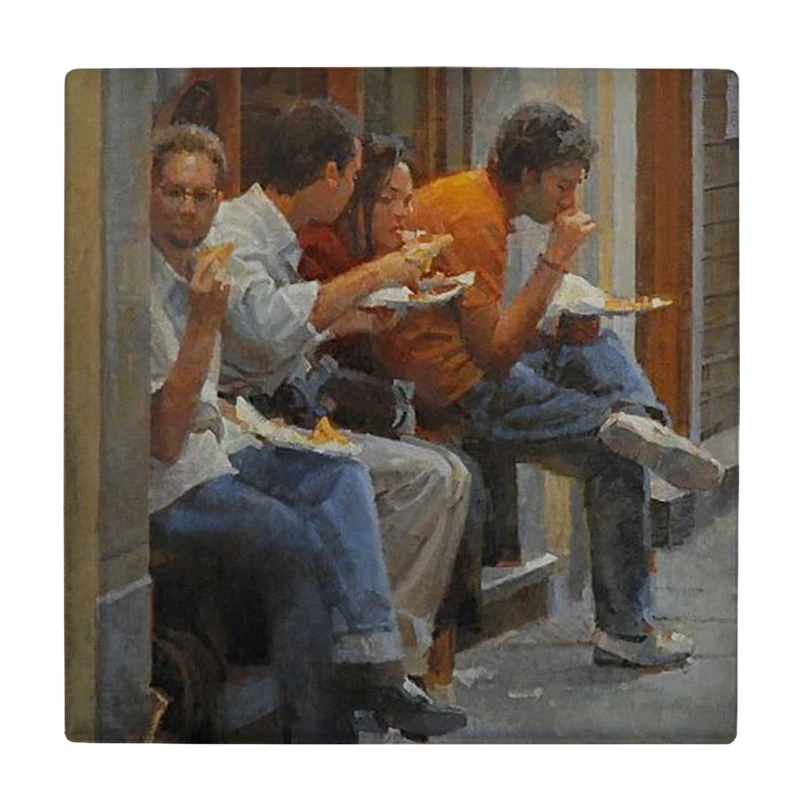  زیر لیوانی  طرح نقاشی ناهار در پیاده رو کد    5979128_4888