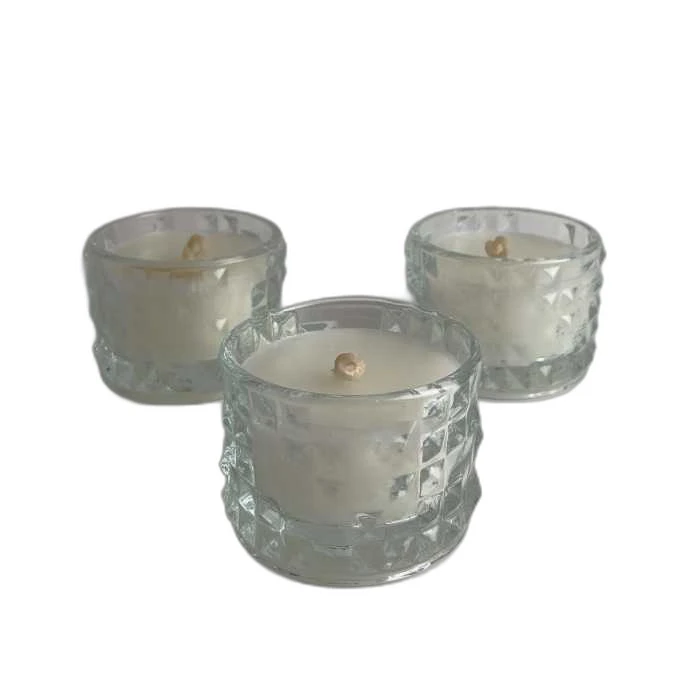 شمع مدل شیشه ای معطر با رایحه ی جنگل بسته 3 عددی