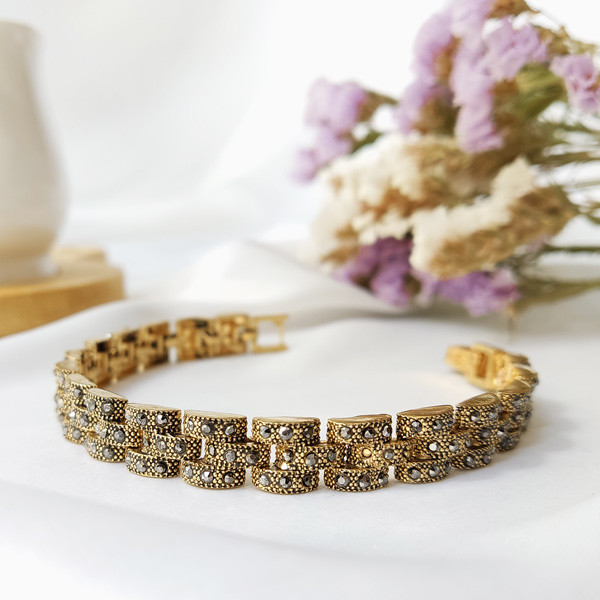 دستبند زنانه مدل مارگازیت طلاروس کد JW481.1