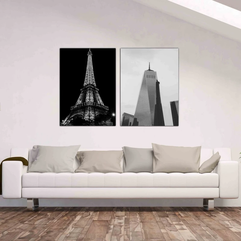 تابلو شاسی بکلیت طرح منظره شهر و برج ایفل مدل SH-443 مجموعه 2 عددی