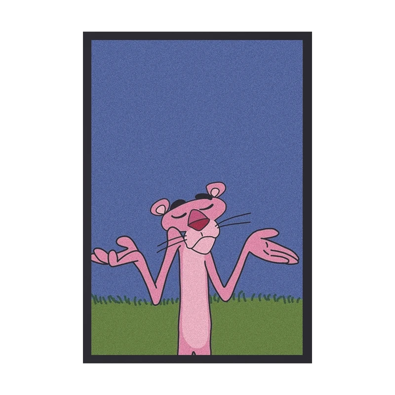 تابلو طرح پلنگ صورتی کد 03 فریم مشکی