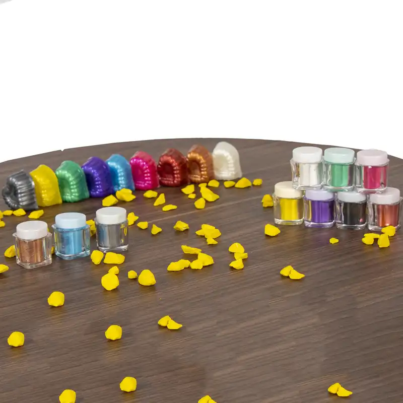 پودر رنگ رزین اپوکسی مدل Mica Pearl حجم 10 میلی لیتر بسته 10 عددی