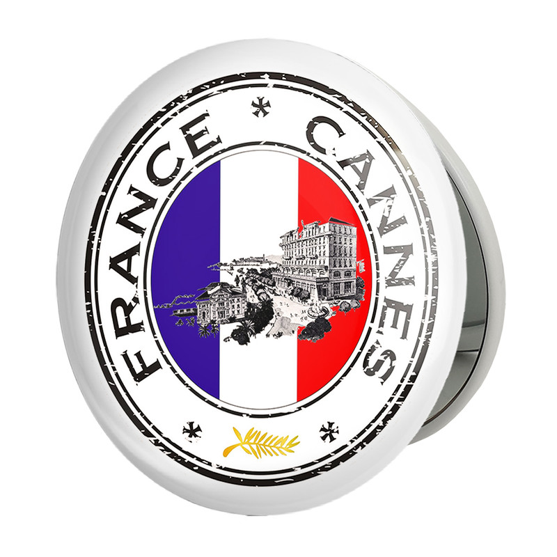 آینه جیبی خندالو طرح پرچم فرانسه مدل تاشو کد 20535 