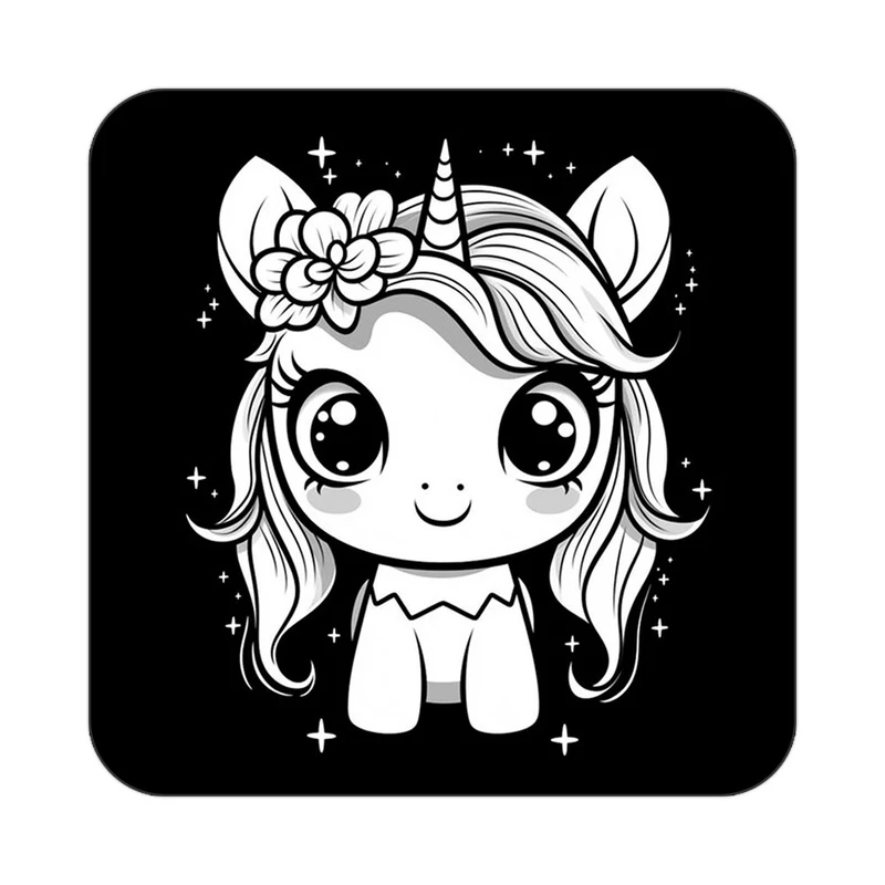 زیر لیوانی کاکتی طرح اسب تک شاخ و یونیکورن مدل mp29732