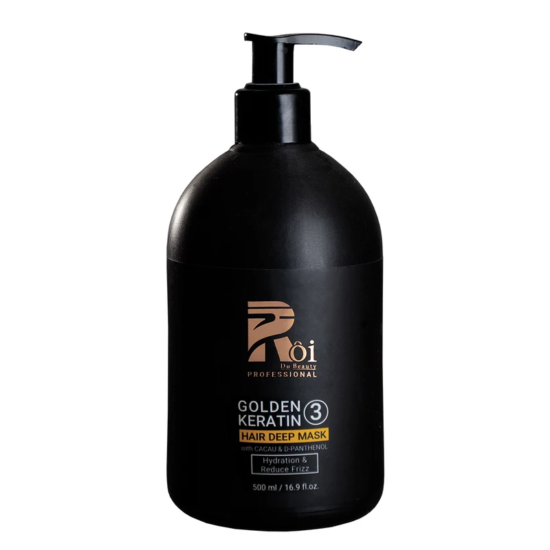 ماسک مو نرم کننده روآ دو بیوتی مدل Golden Keratin-3  مناسب برای مو خشک و رنگ شده  حجم 500 میلی لیتر
