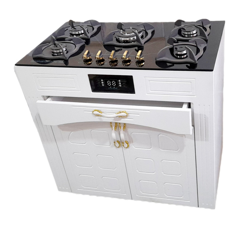 اجاق گاز 5 شعله هاکان مدل رو شیشه  فندک دار دو درب جا قاشوقی /PADISN/