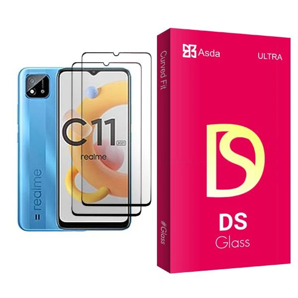 محافظ صفحه نمایش آسدا مدل DS Glass MIX002 مناسب برای گوشی موبایل ریلمی C11 (2021) بسته دو عددی
