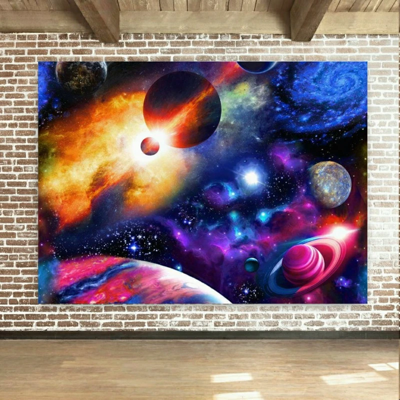 پوستر دیواری طرح کهکشان مدل سیارات رنگی کد SDP7802