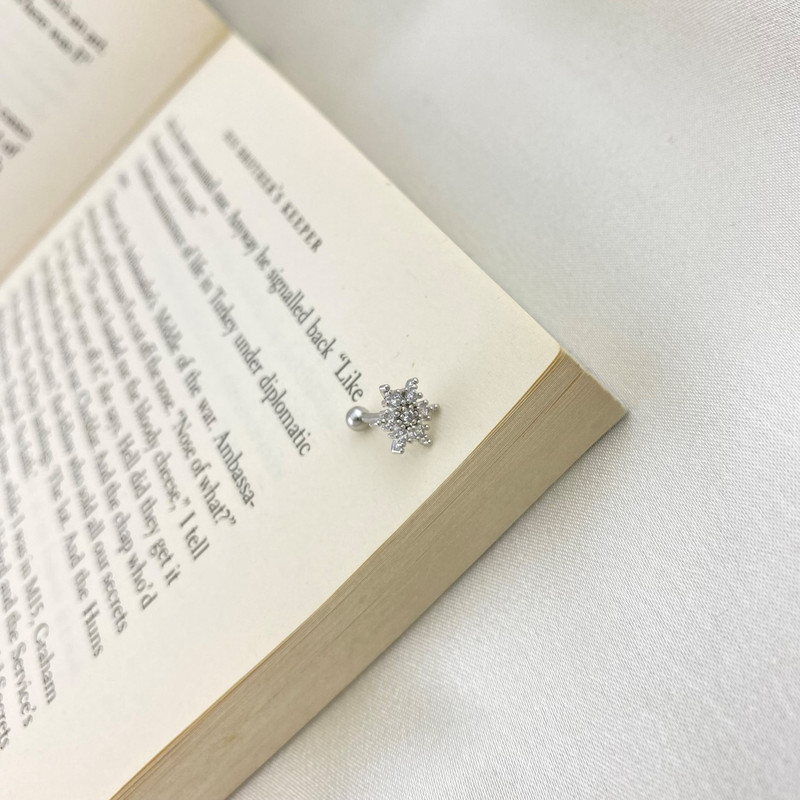 پیرسینگ گوش زنانه مدل برف کد P4435 پیرسینگ گوش زنانه مدل برف کد P4435