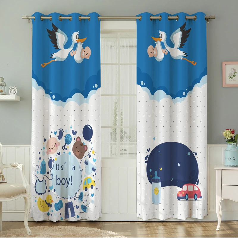 پرده نیروانا طرح  کودک مدل مخمل کد 4984سایز 140×280 سانتی متر