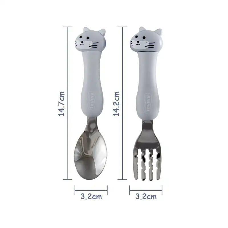 قاشق و چنگال کودک مدل عروسکی طرح پیشی