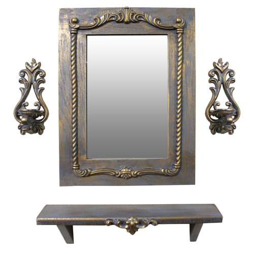 ست آینه و کنسول کد 40-30 به همراه شمعدان بسته 2 عددی