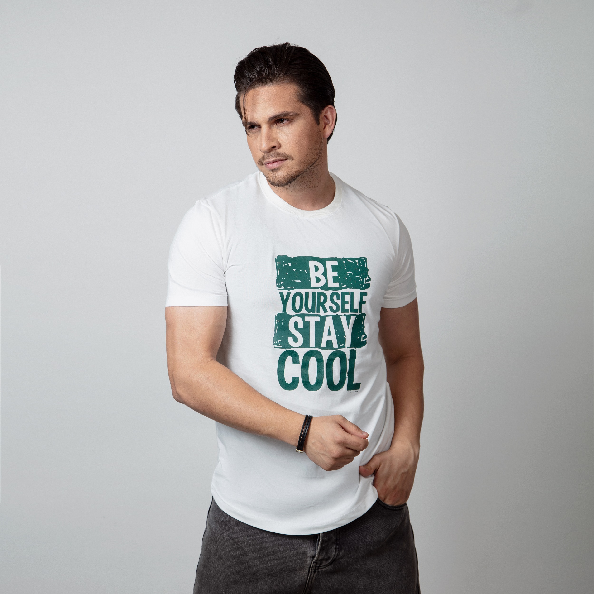 تی شرت لانگ مردانه باینت مدل 762-2 رنگ شیری