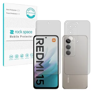 Rock space Resistant model transparent screen protector suitable for Xiaomi Redmi 15 4G mobile phone along with the back protector