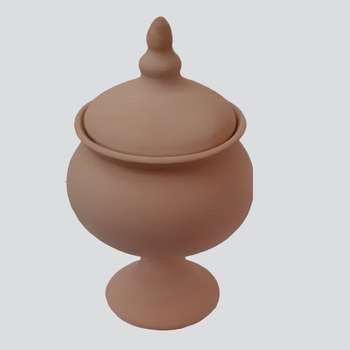 قندان سفالی خام مدل کاپ پایه دار کد GHC-004