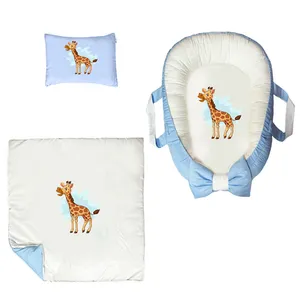 سرویس خواب سه تکه نوزاد ناریکو مدل گارد محافظ دار طرح زرافه کد 0417